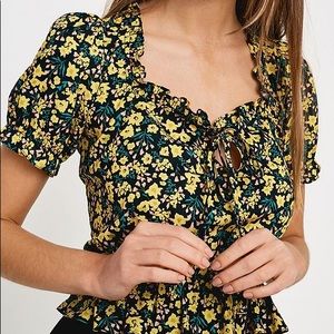Urban Outfitters Riley ruffle tie front blouse